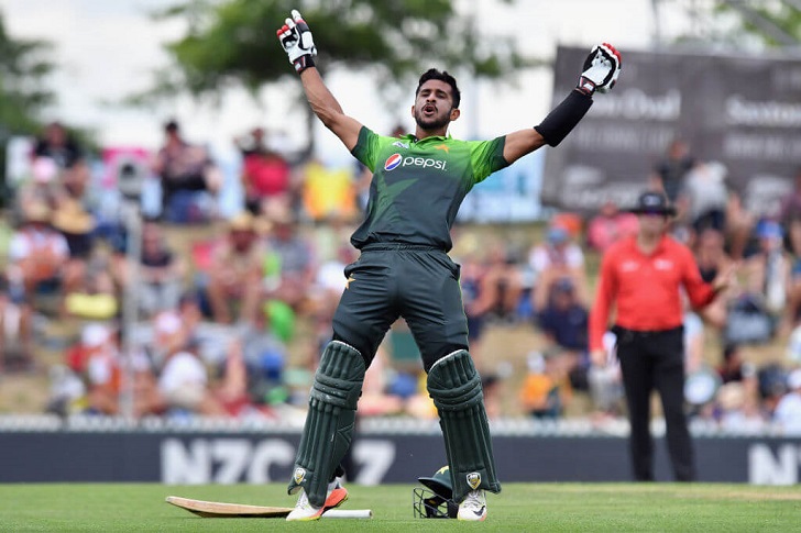 Hasan Ali in action for Pakistan.